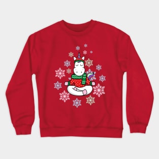 Unicorn christmas yoga Crewneck Sweatshirt